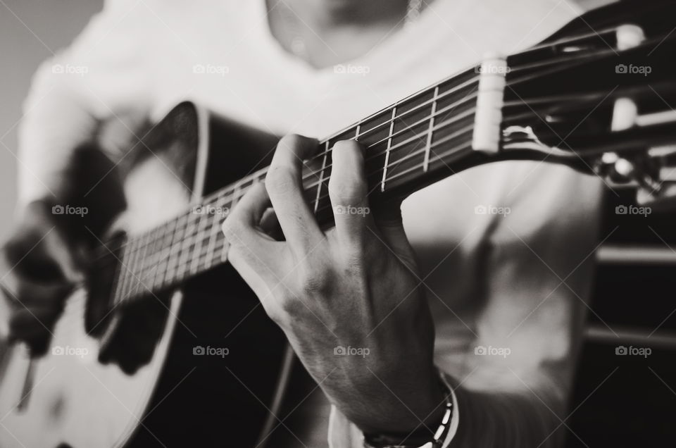 Playing the guitar 