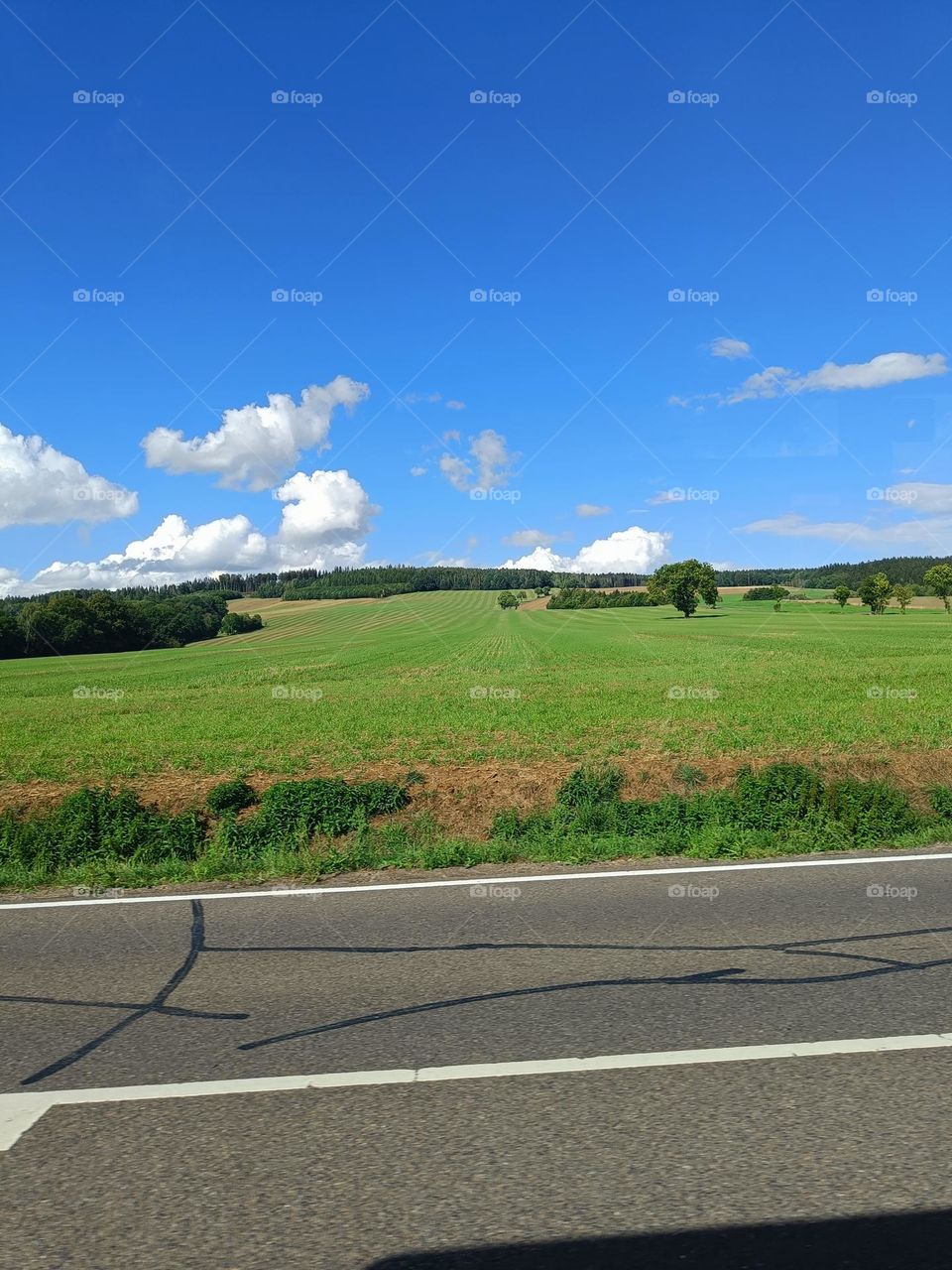 the blue sky and green land make me fall in love with the nature 😍