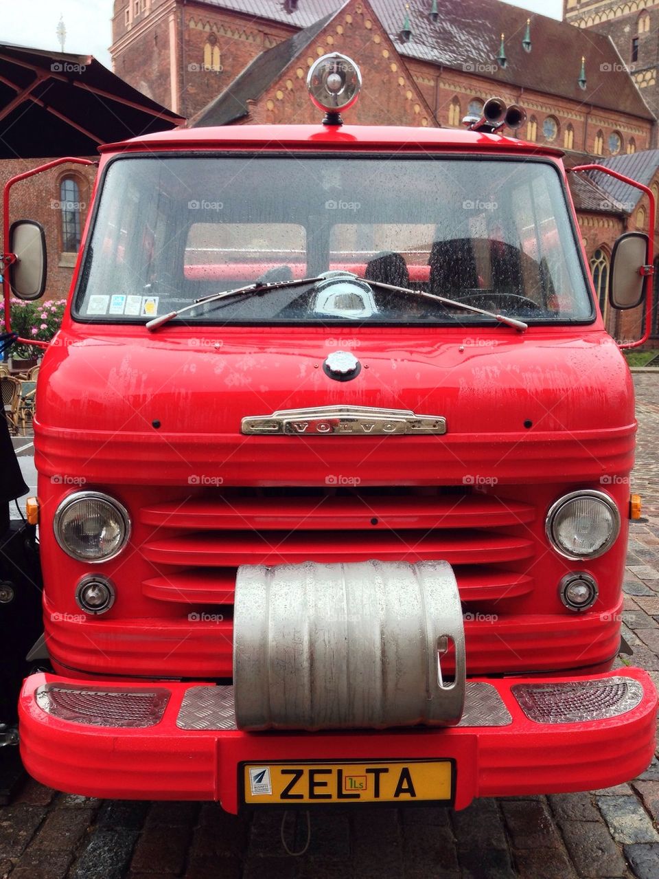 Red Volvo truck