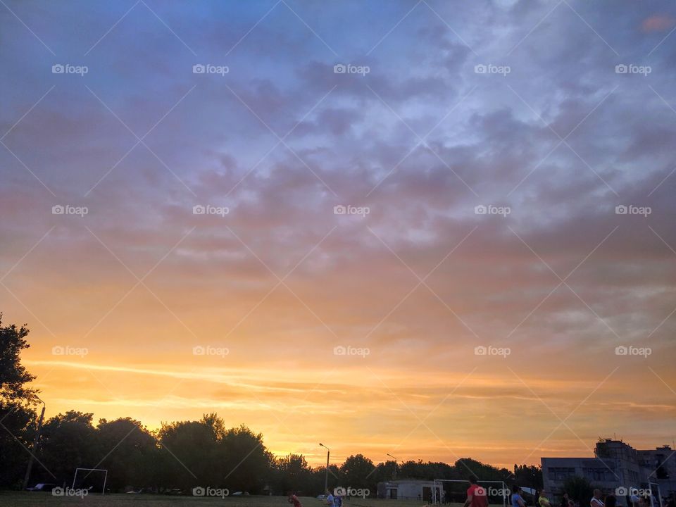 Wonderful peach sunset