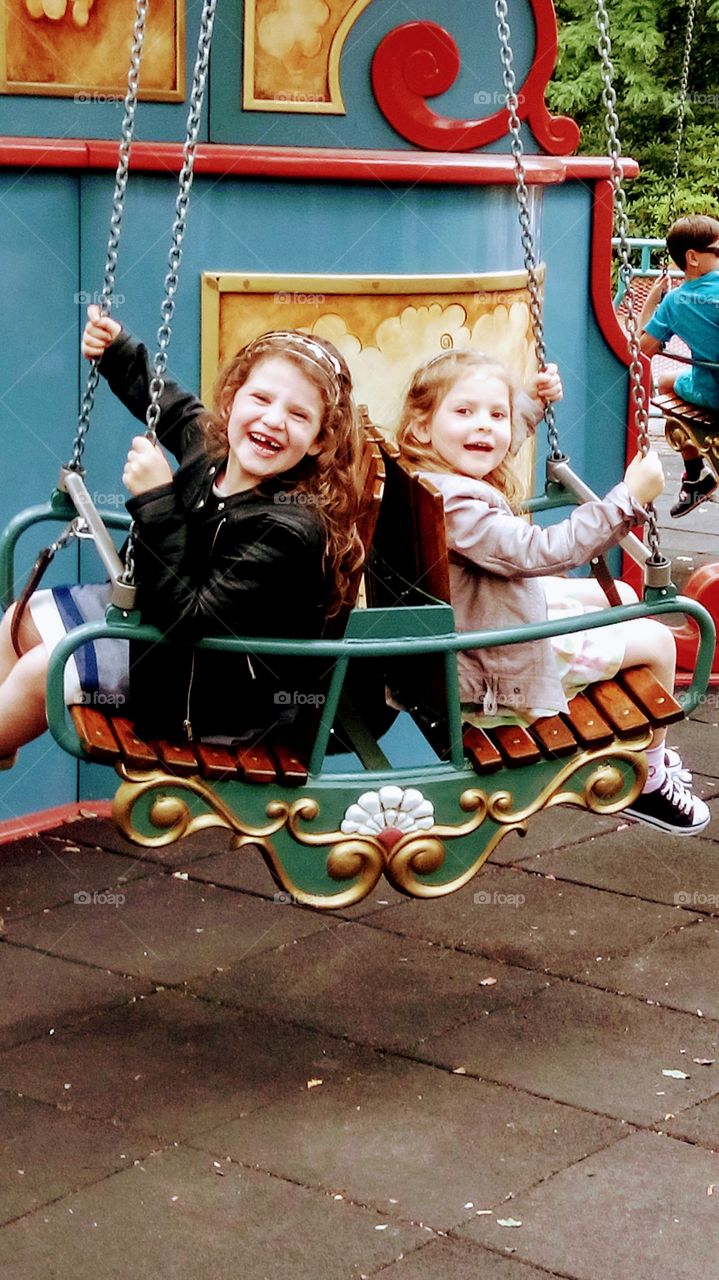My daughters on the carousel