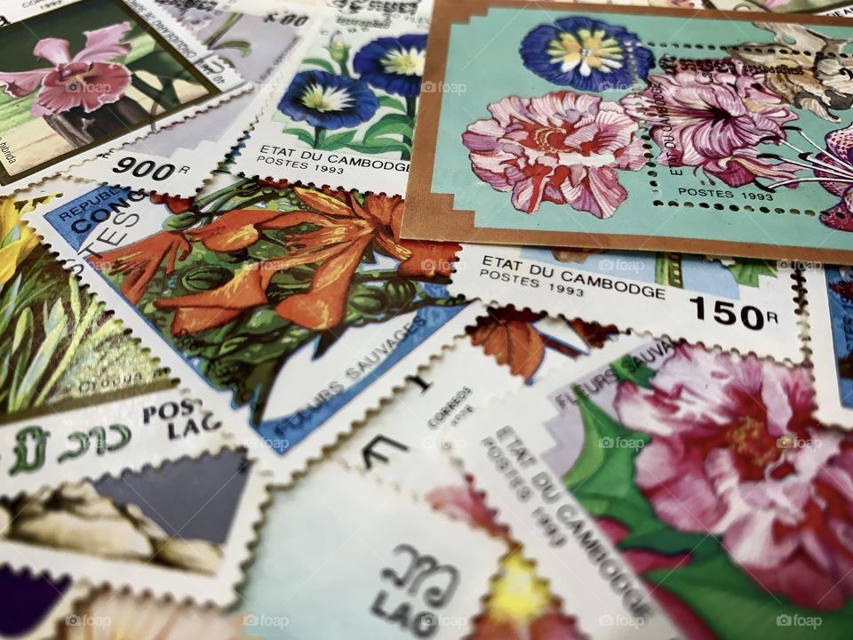 Spring themed stamp collection