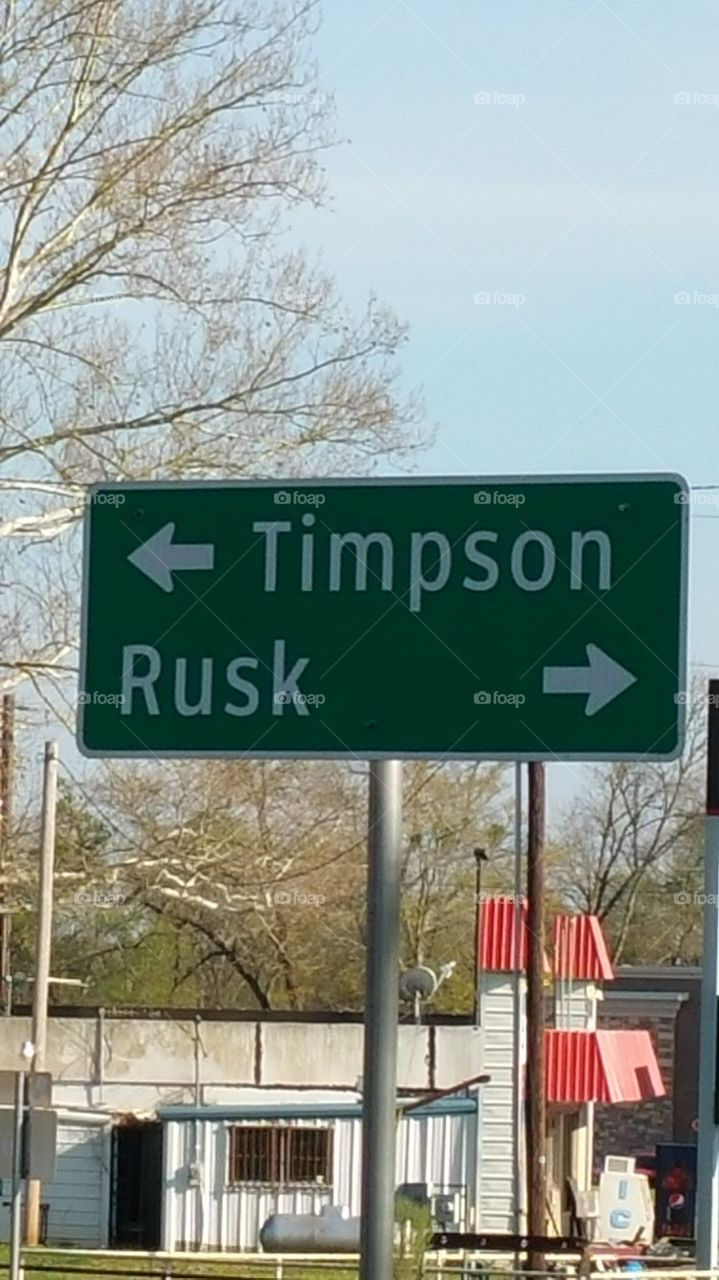 Timpson Rusk Street sign