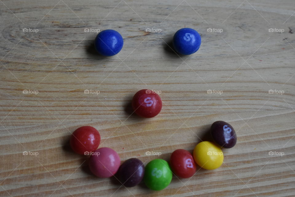 Skittles smiley face