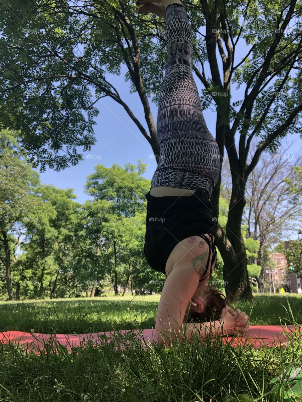 Headstand in the park 
