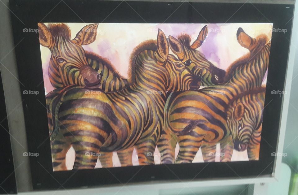 A young Thai artist student from Radchapat Chankasem univercity had painted this picture in 2016. Zebras or not? It is an art for me.