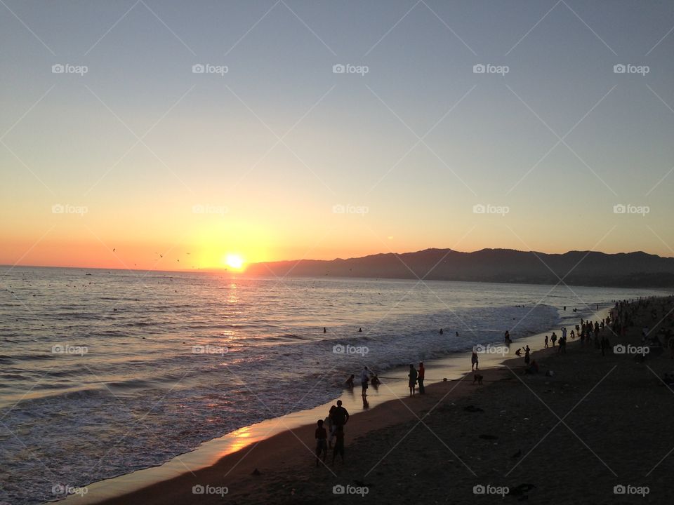 Santa Monica lovely sea walk beautiful sunset, city of angels. 