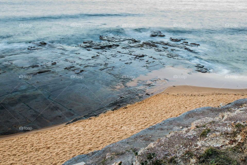 High angle view of beach