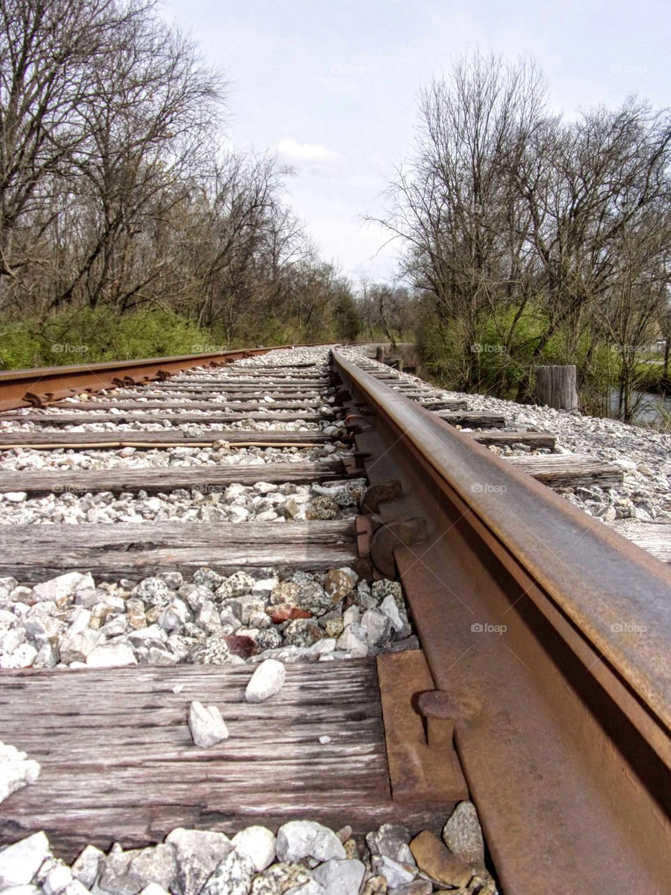 Rusty, abandoned railroad tracks