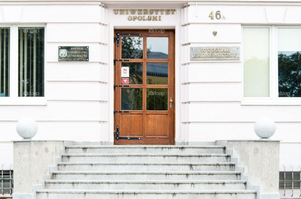 Entrance of the Faculty of Economics of the University of Opole.