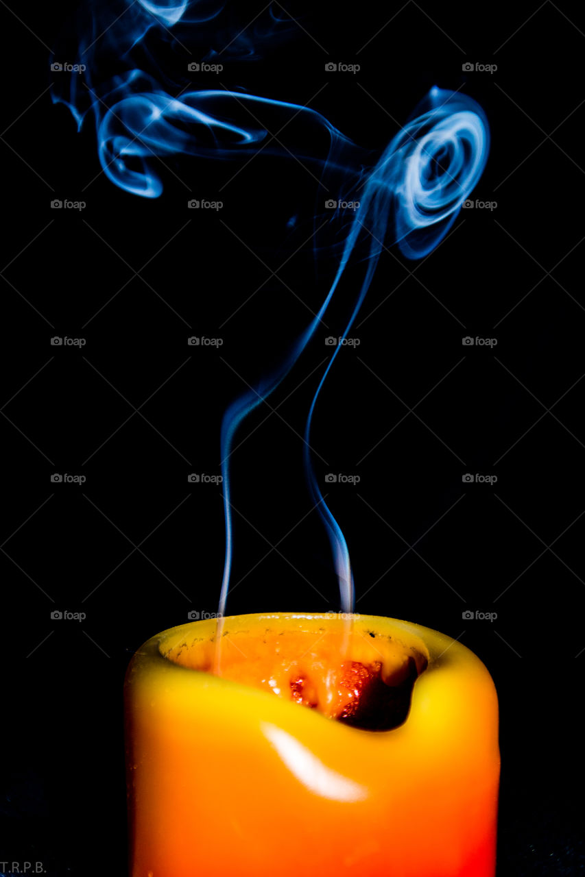 smoking candle still life atmosphere photo