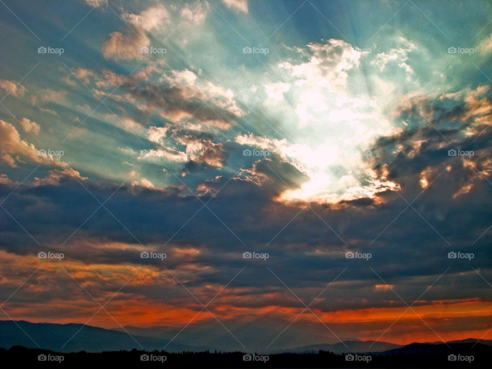 Sunset sky and clouds