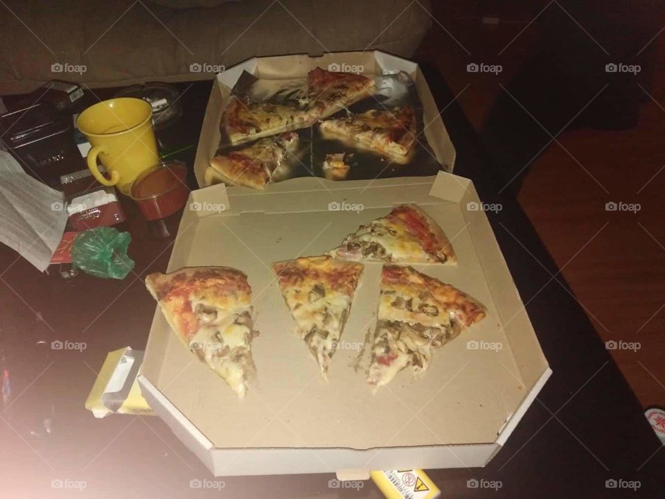 Pizza cut food in my home