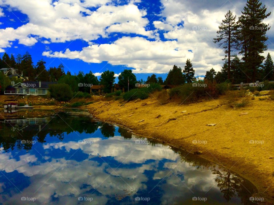 Clouds reflection on the lake