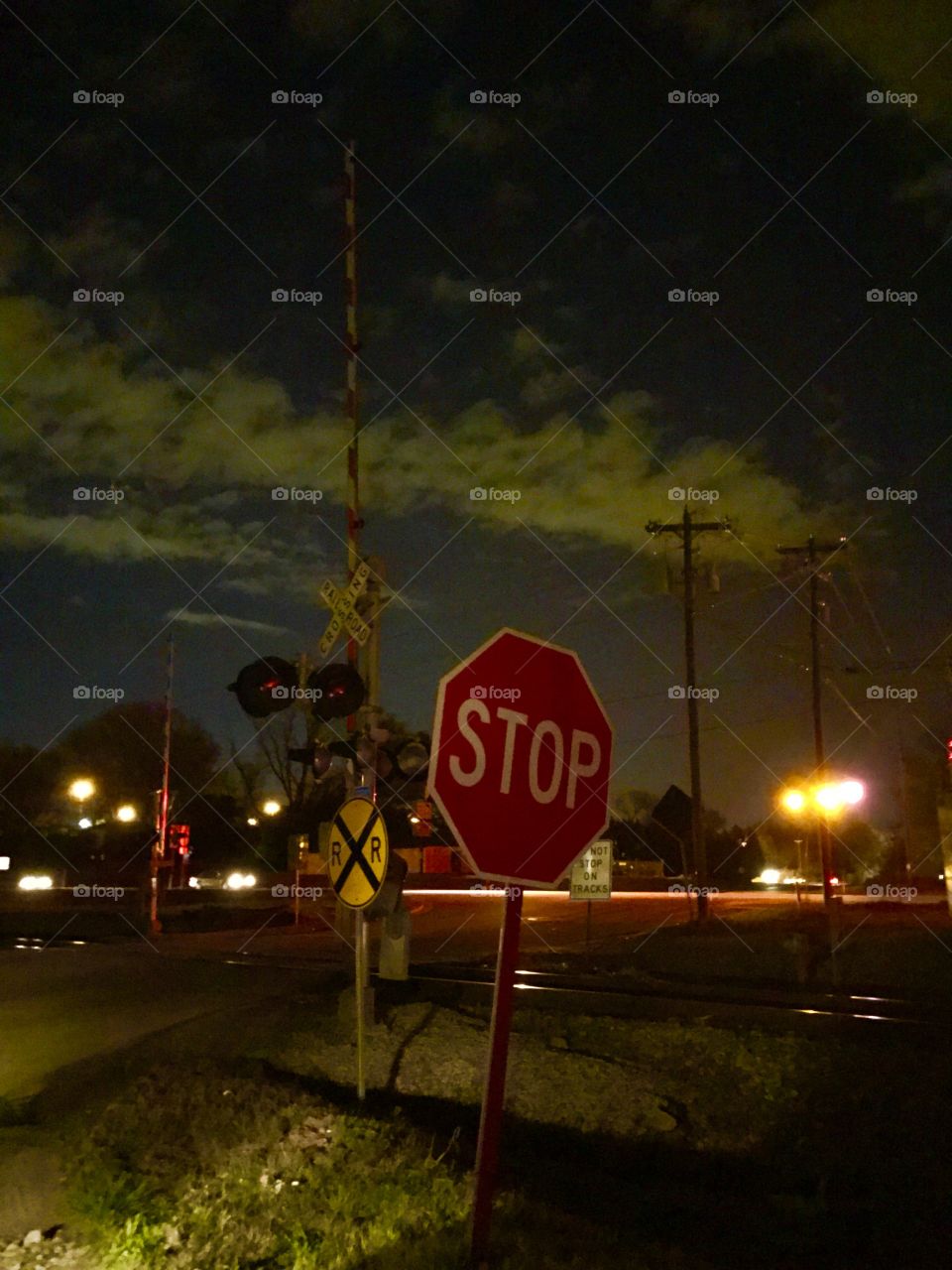 Night Railroad Crossing