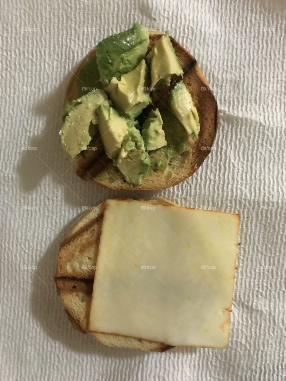 Bagel with Muester Chesse and Avocado !!