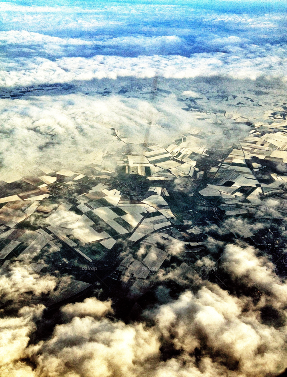 winter clouds view from plane paris by doras