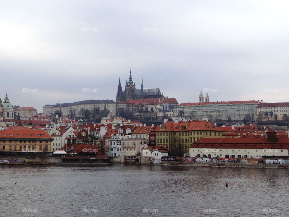 One day in Prague panorama Hradcani