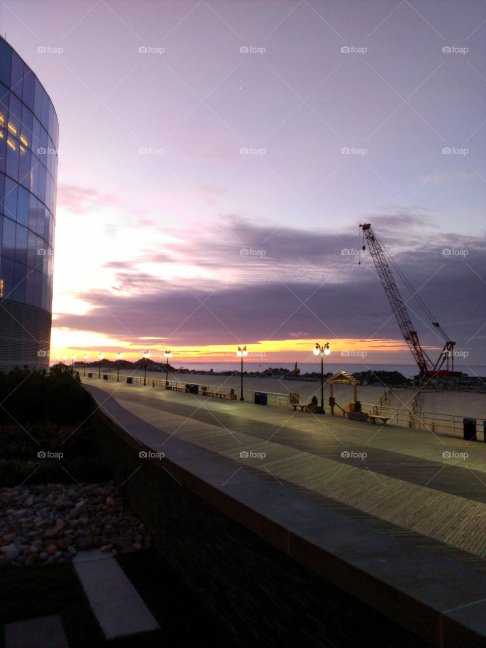 Sunrise in Atlantic City, NJ on the Boardwalk