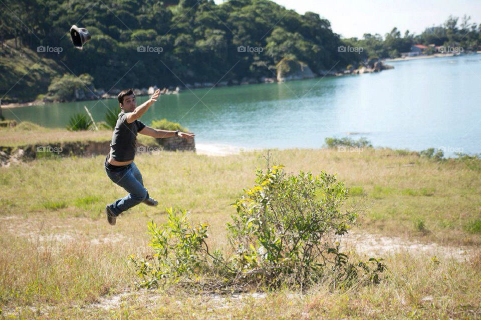 man sea fly jump by piepernunes