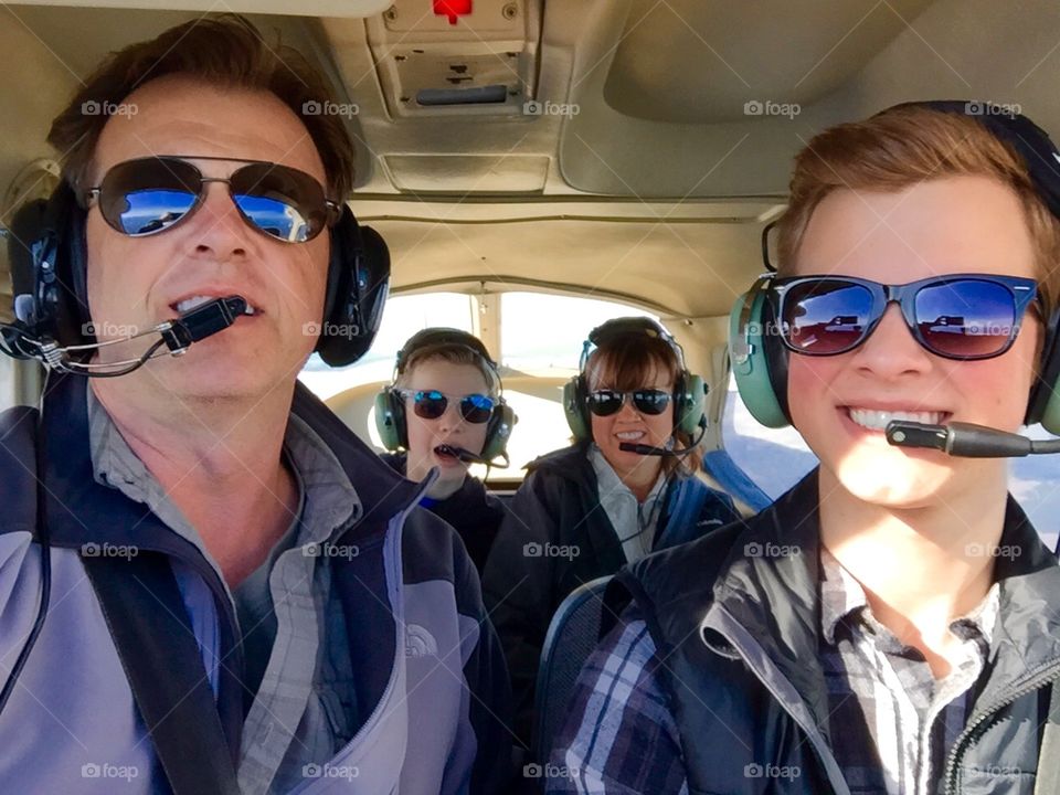 Flying Family. Family flight with new pilot son.