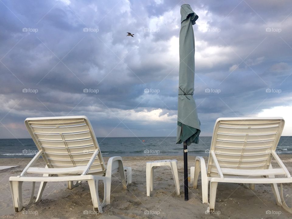 Chair, Beach, Sea, No Person, Ocean