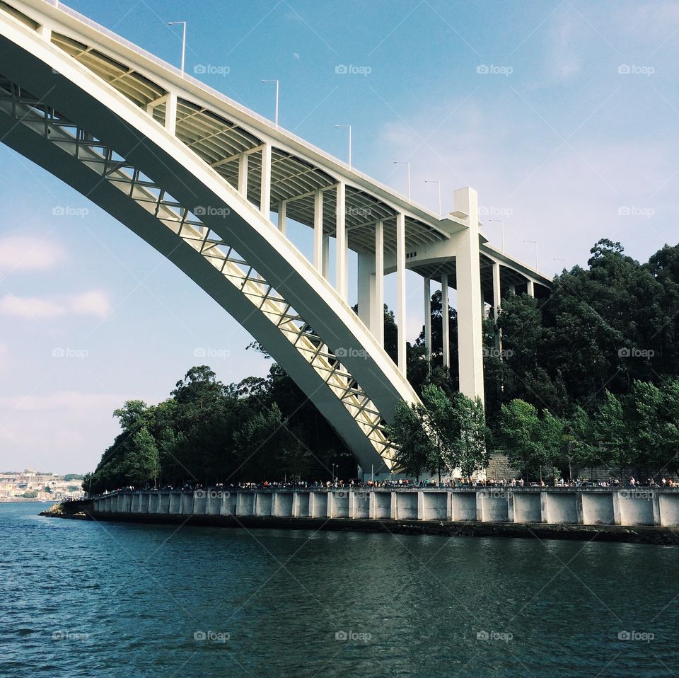 Arrabida Bridge. An arched bridge built over the Douro River in Porto, Portugal.