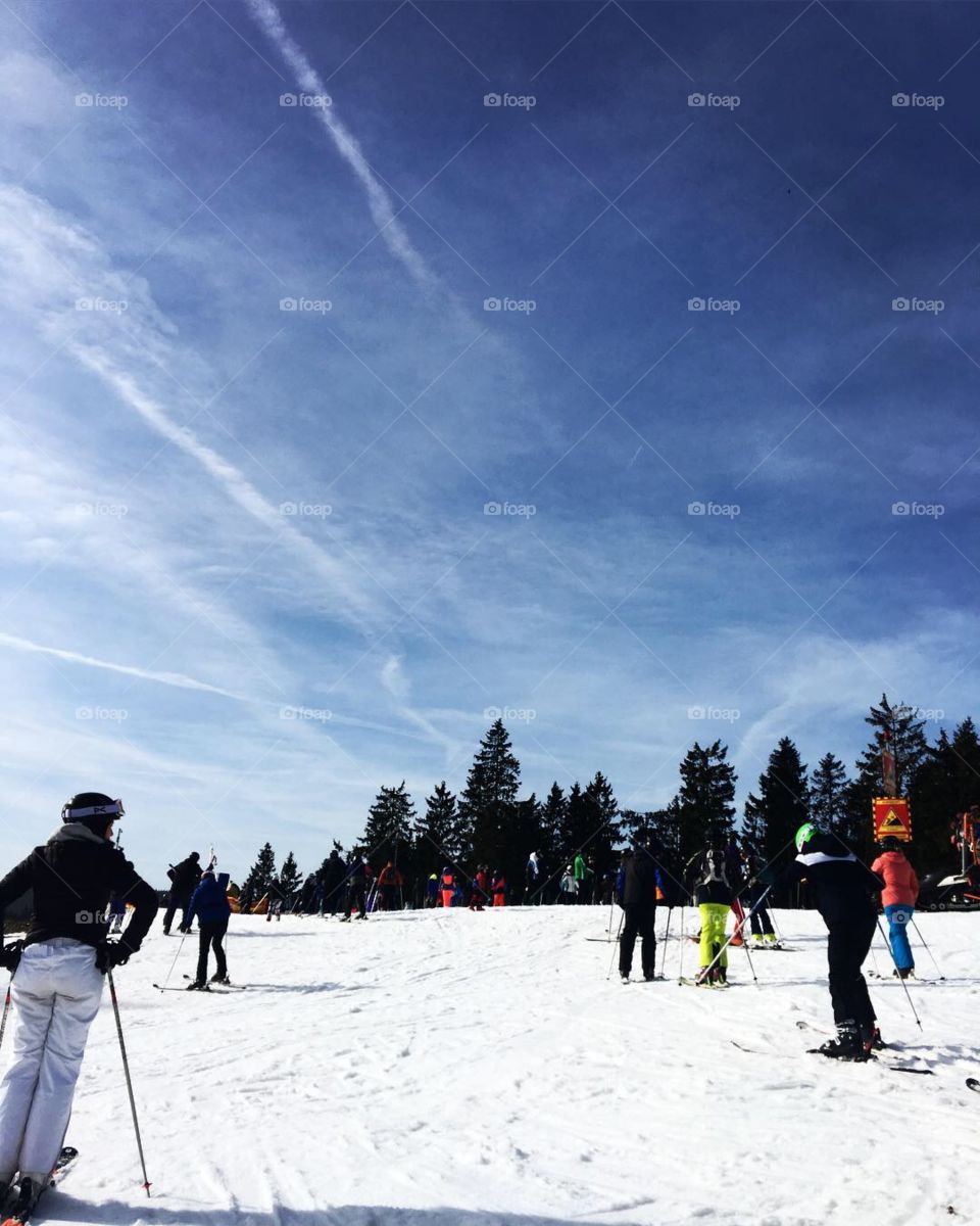 View on the ski piste