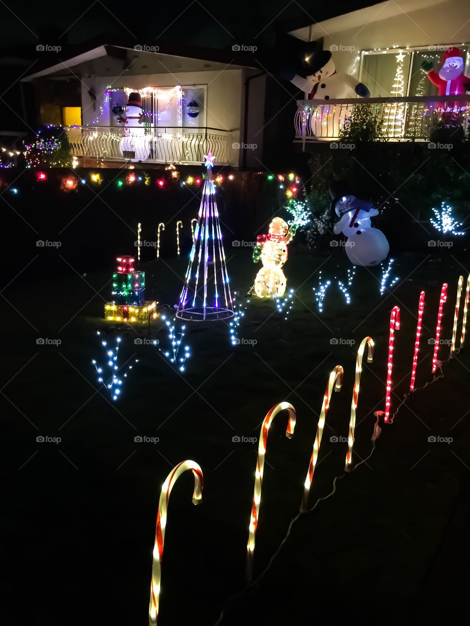 Christmas lights on trinity street in Vancouver 