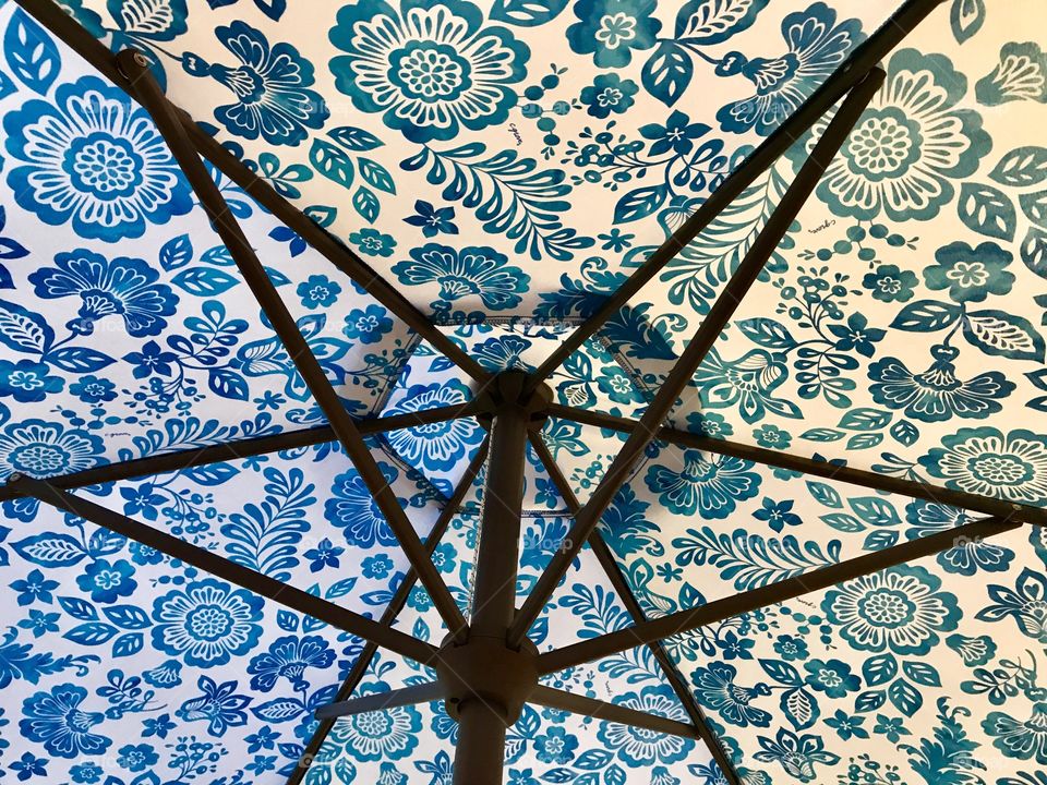 Blue & White Umbrella