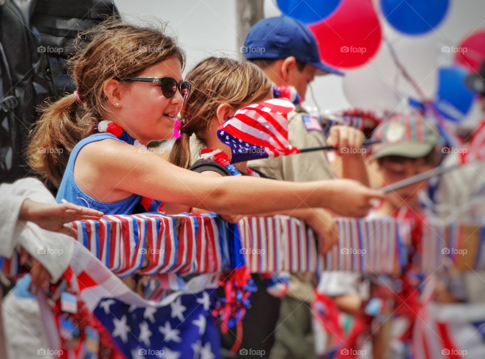 American Pride. Waving The Flag On The Fourth Of July
