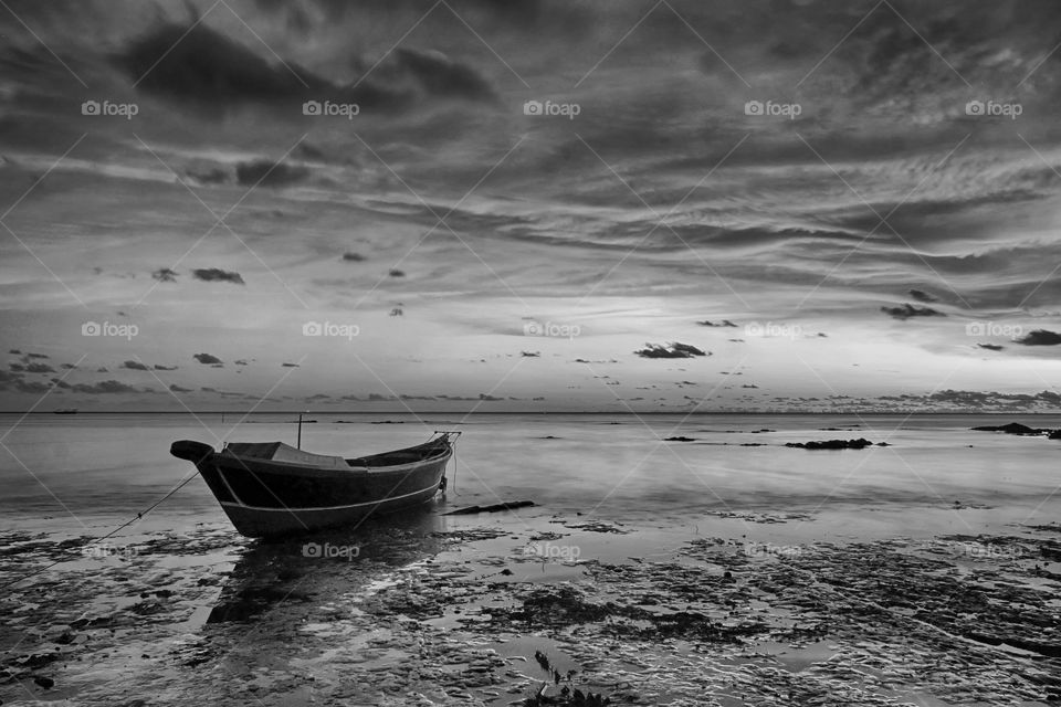 Sunset at Batakan Beach, South Borneo, Indonesia.