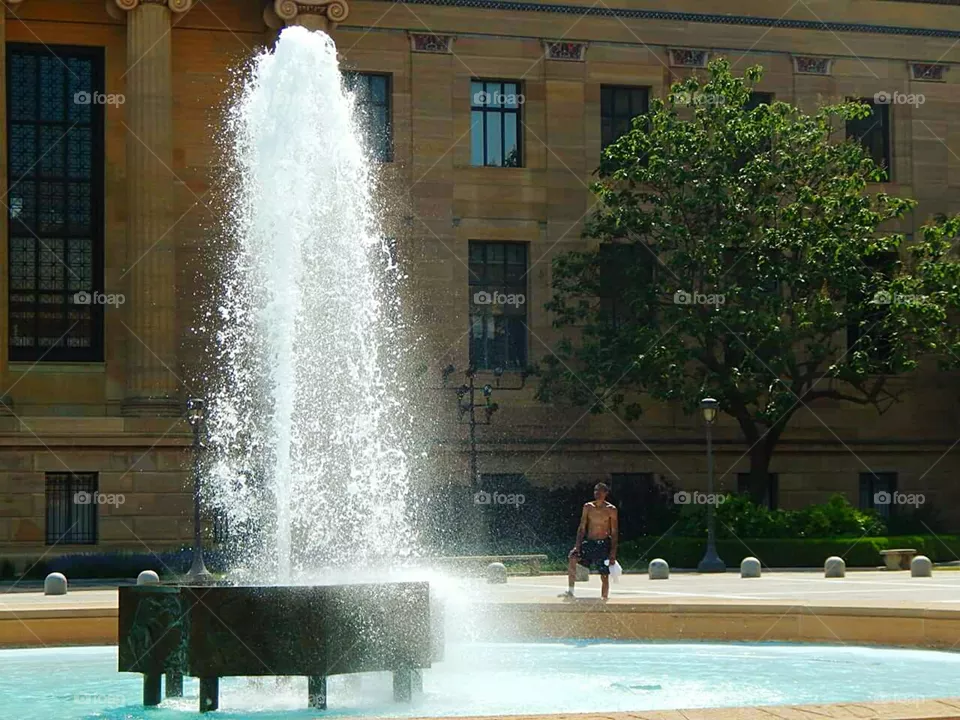 Fountain, Water, Travel, Dug Out Pool, Tree