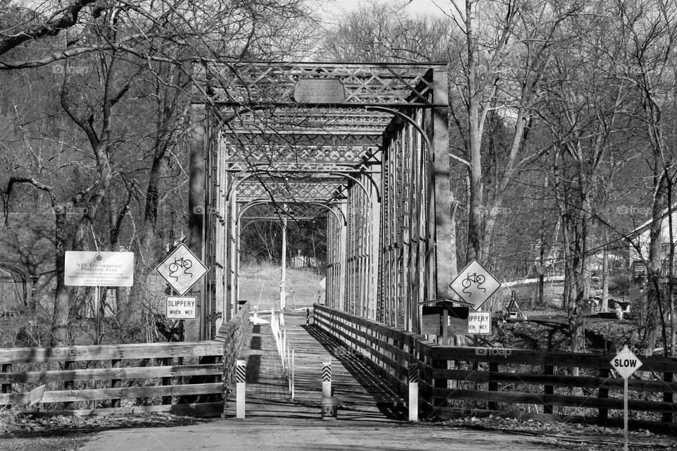 An old bridge in New York state has witnessed many decades of harsh weather