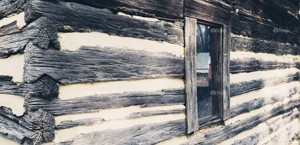 close up of 1800s cabin