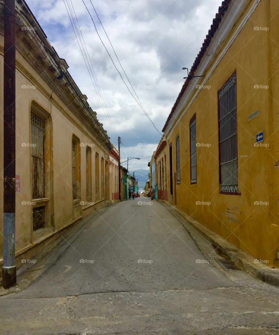 Narrow streets of Santiago de Cuba, Cuba 