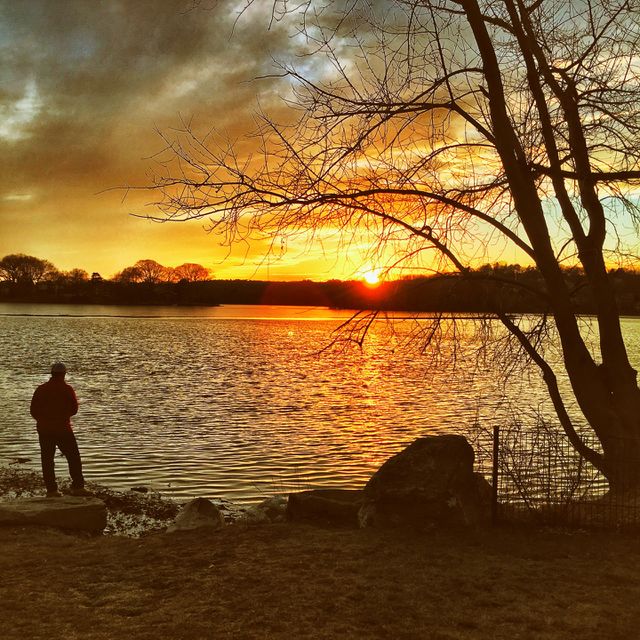 Fishing at sunset 