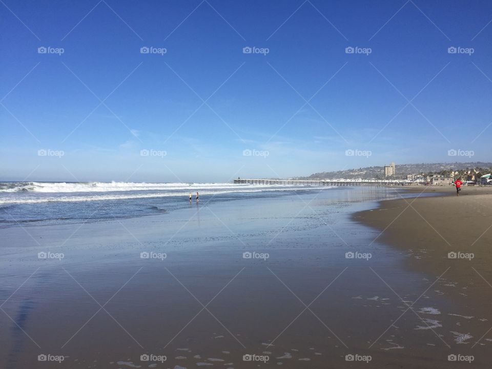 San Diego’s glorious beach under blue skies on a fall day