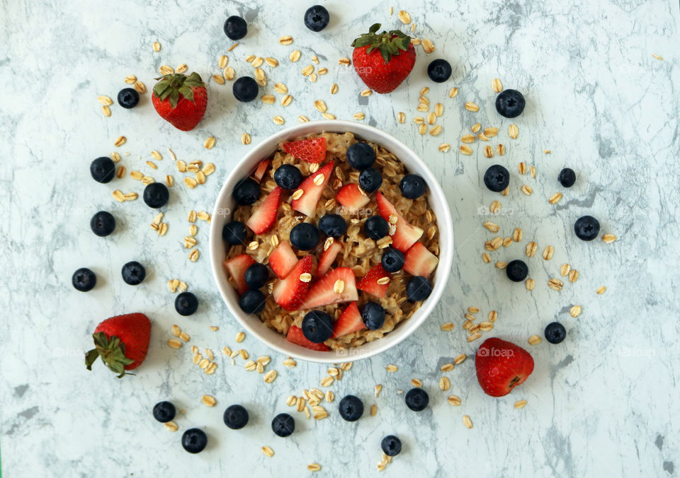 Strawberry and Blueberry Oatmeal