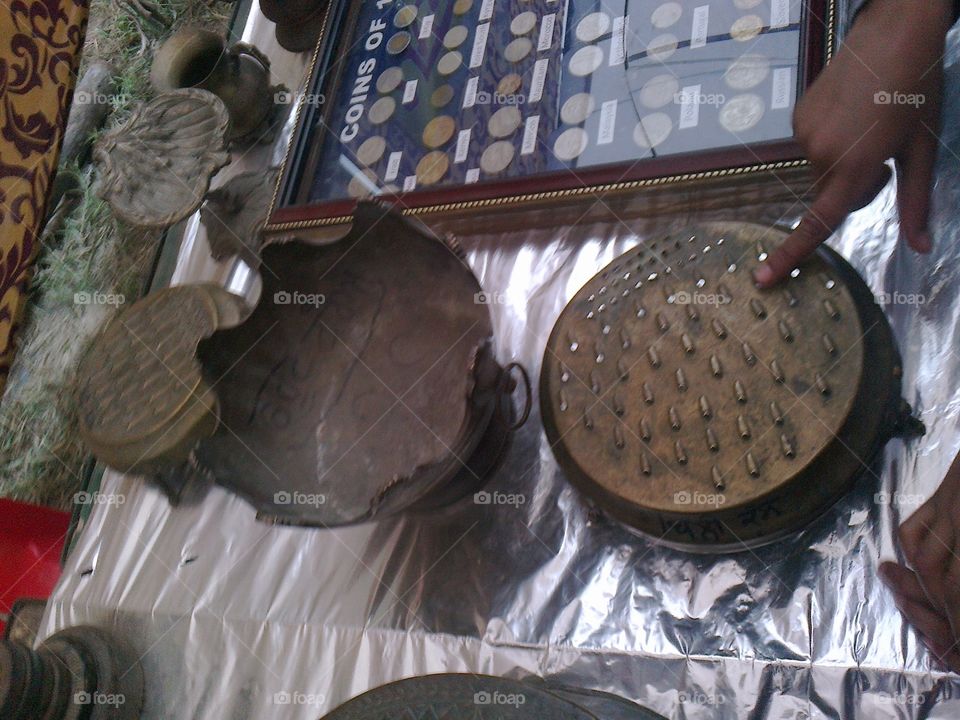 old antique Grater made of brass used to grate foods into fine pieces.