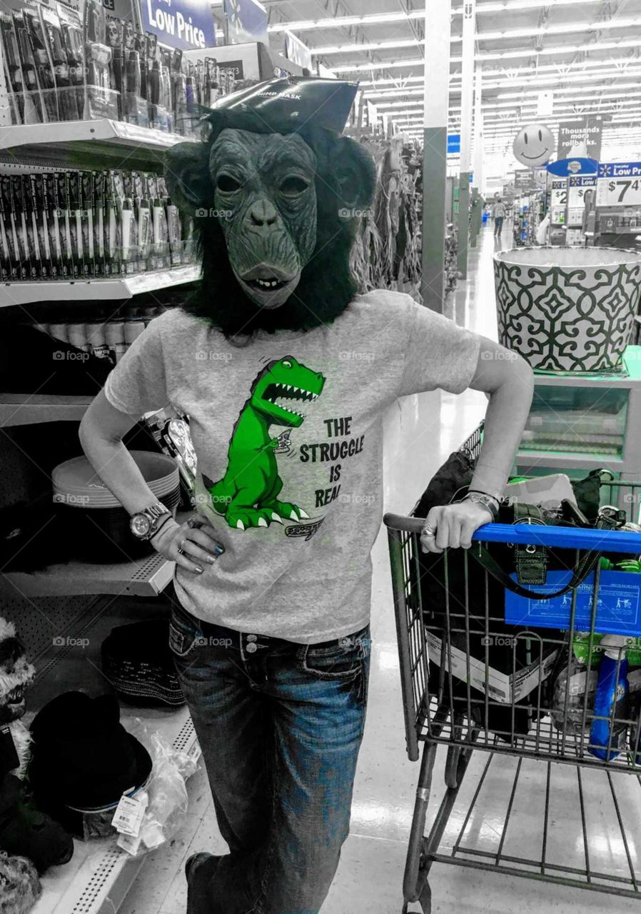 In honour of Halloween this month, my friend sent this pic of me from 3yrs ago @a large chain store wearing this silly gorilla mask in the costume dept. At 3 am everything is a good idea!
