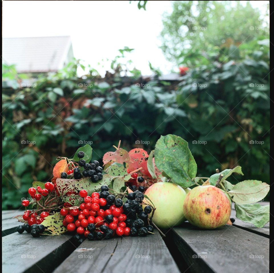 Mix Fruits on wooden table