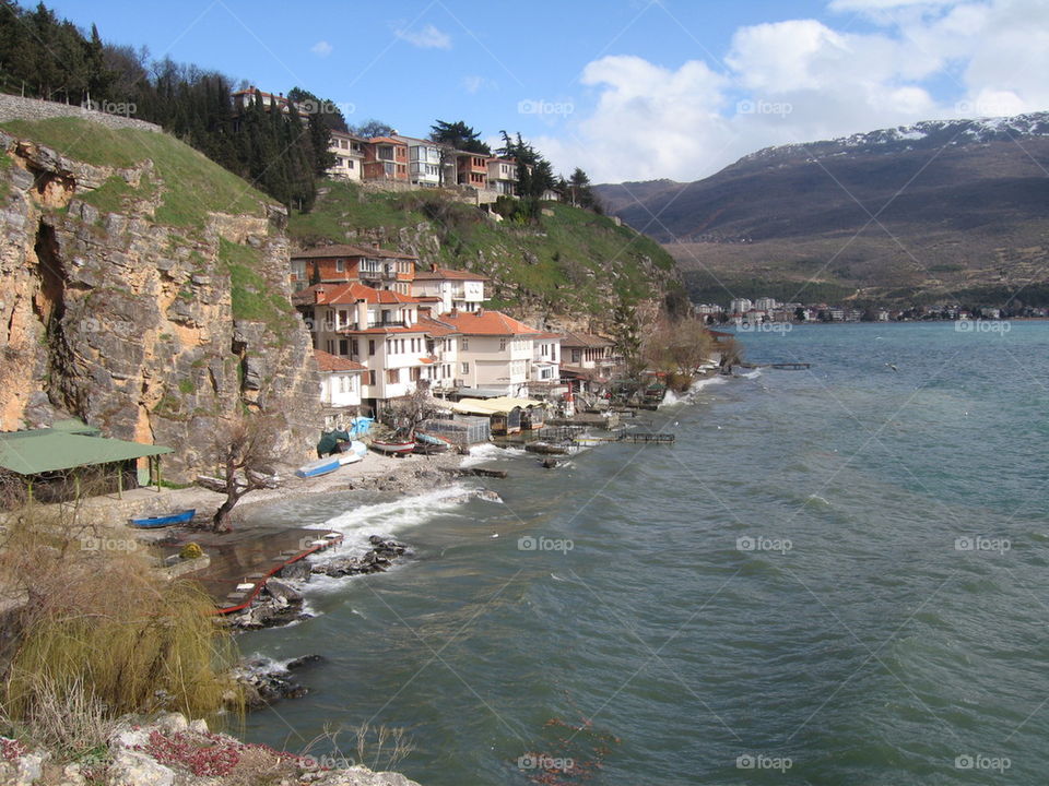 small beach at ohrid lake