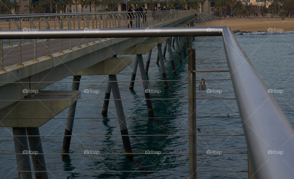 Footbridge shadows