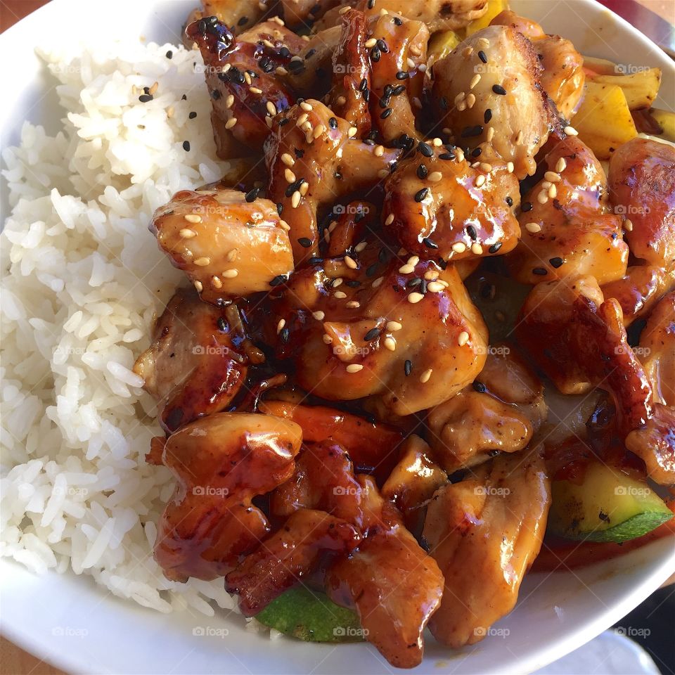 Teriyaki chicken and rice