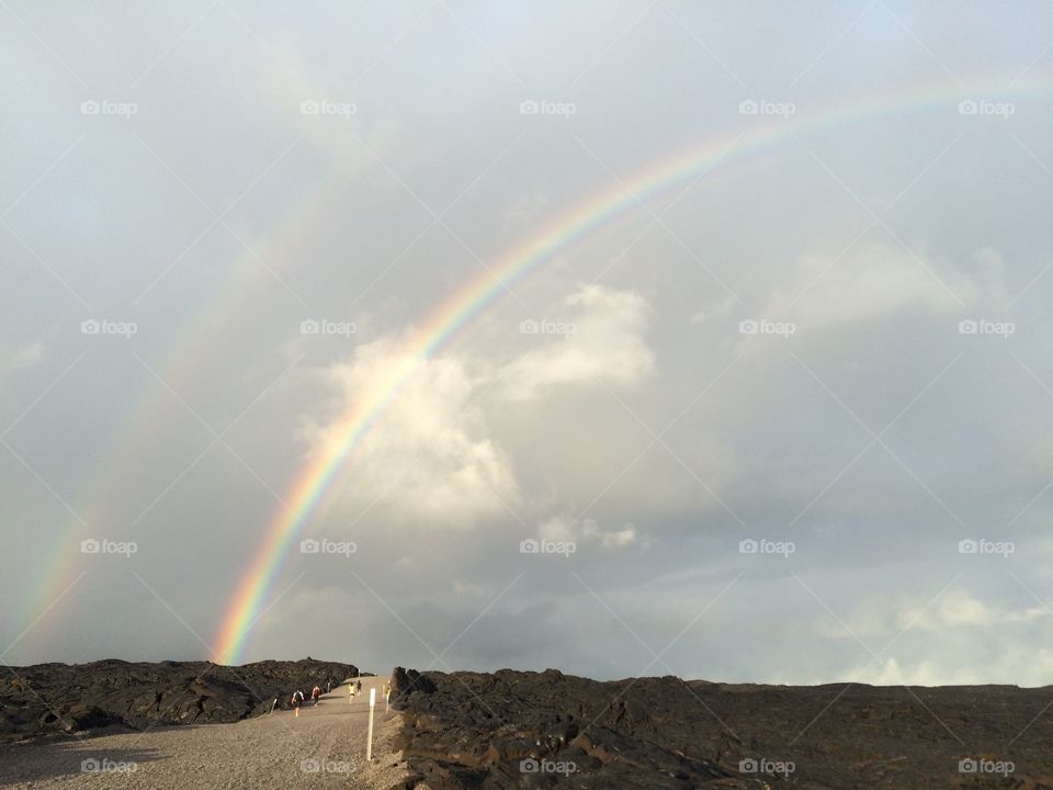 Double rainbow 🌈 in Volcanoes Park! #Hawaii #BigIand