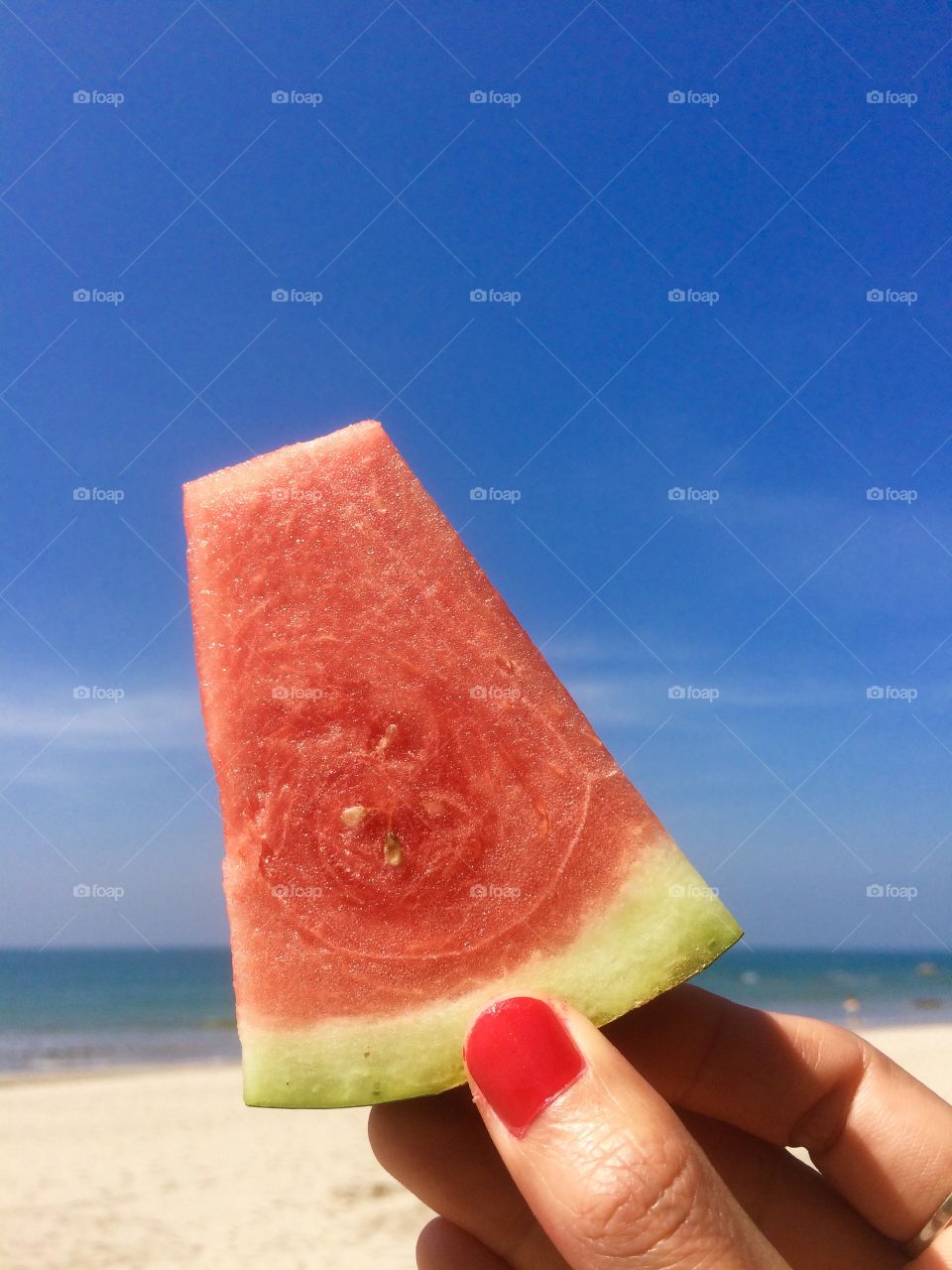 Watermelon and blue sky