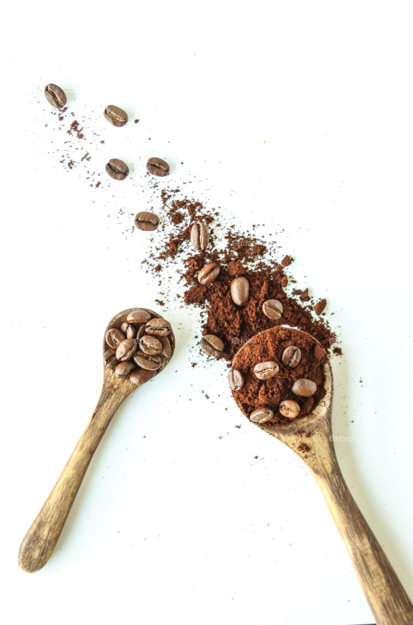 Coffee Beans and Coffee Grounds