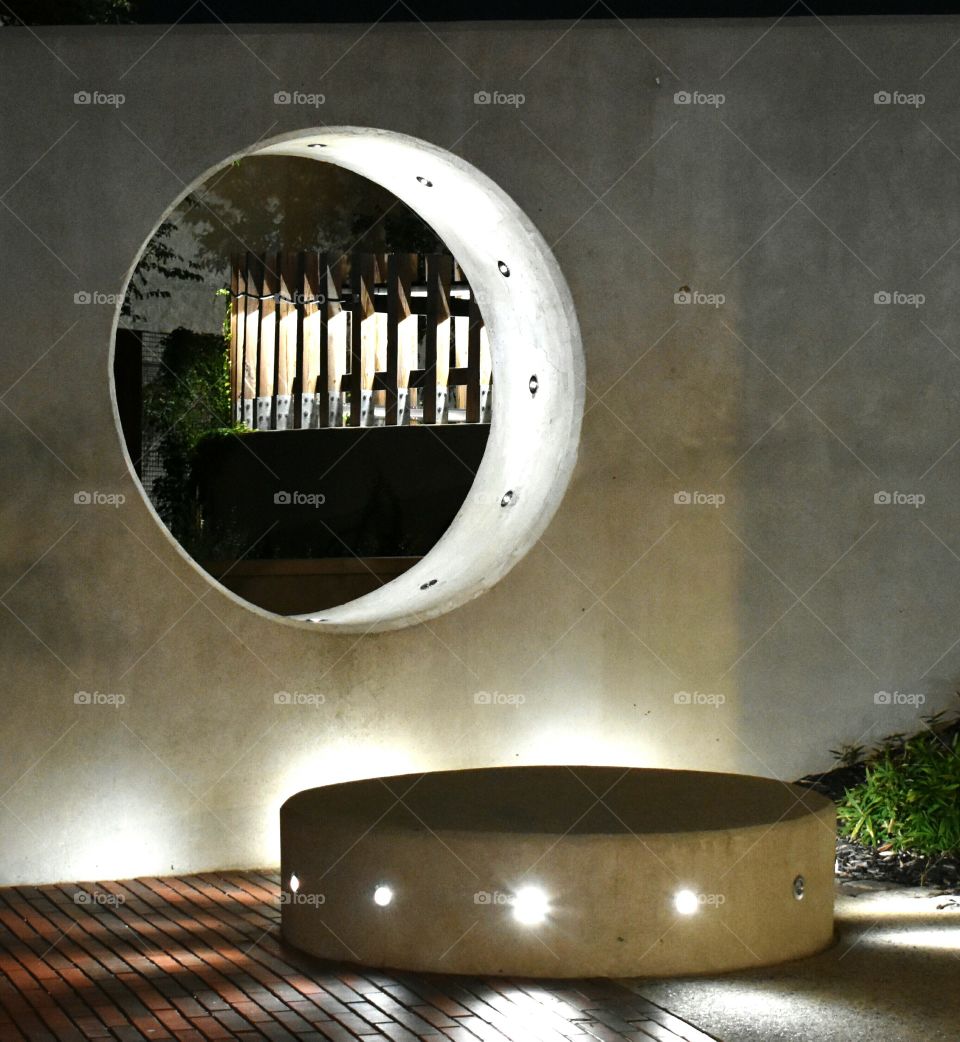 cement wall Night Lights abstract park Dublin Ohio