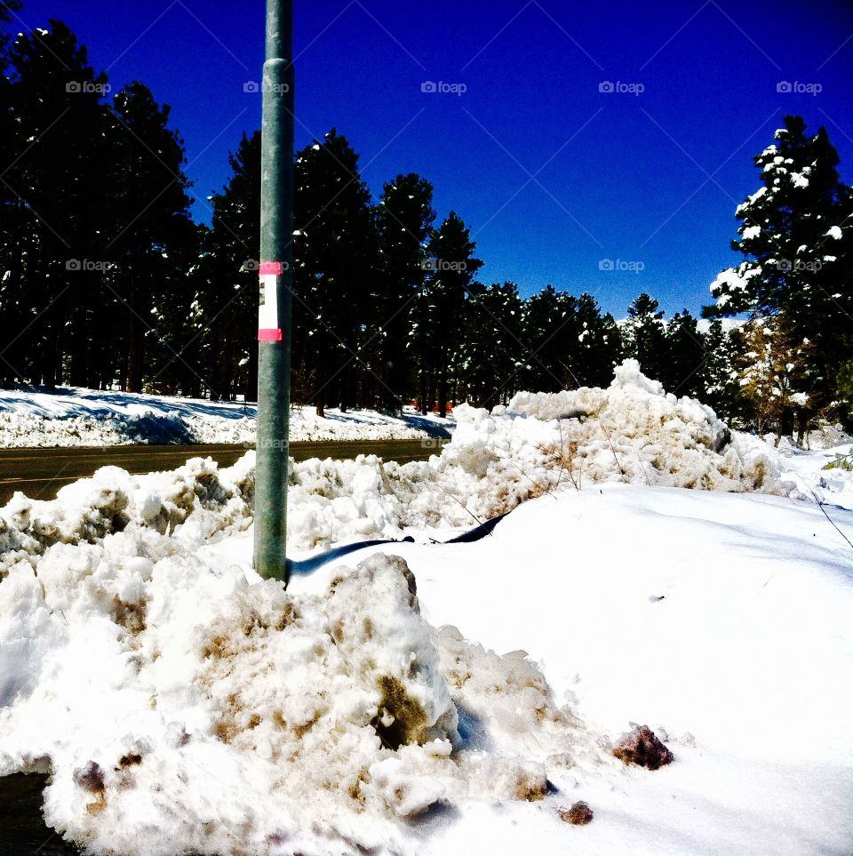 Snow piled up